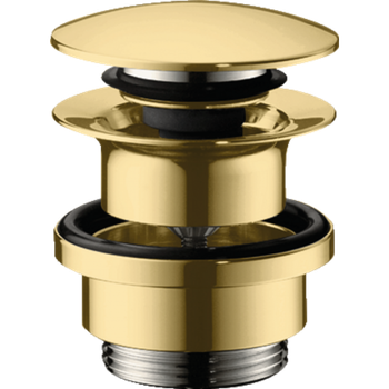Донний клапан HANSGROHE для умивальників з переливом push-open, Polished Gold Optic (50100990)