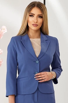 Жіночий короткий жакет під джинс LadyLike 42 Синій (ll2167210164361)