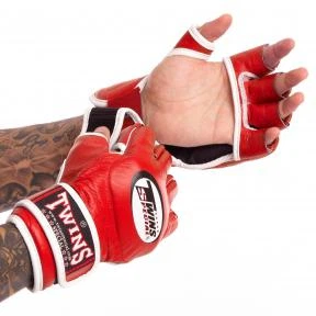 Перчатки для смешанных единоборств MMA кожаные TWINS GGL-6 L красный