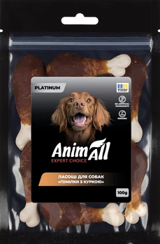 Ласощі для собак AnimAll Platinum Гомілки з куркою 100 г (4820224503998)