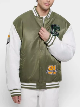 Бомбер чоловічий Guess 150328386 XL Білий з зеленим (1159849715)