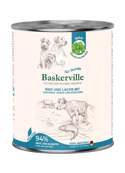 Упаковка влажного корма для собак Baskerville с лососем и говядиной 800г 6шт