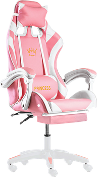 Fotel gamingowy Hedo regulowany z podnóżkiem Różowy 100044 (5907184130064)