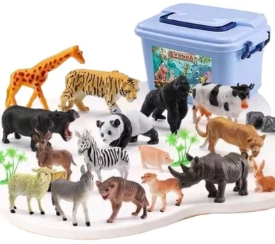 Zestaw figurek Magboss zwierzęta Safari 58 elementów z poręcznym pudełkiem 13459 (5904041134821)