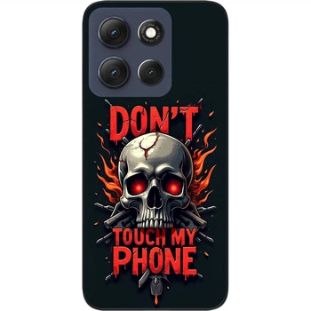 Чехол силиконовый SMTT для Motorola G86 5G с принтом Череп в огне