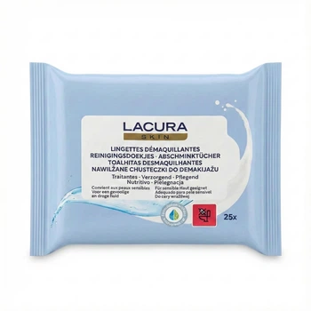 Мицеллярные влажные салфетки для снятия макияжа Lacura Skin для уязвимой кожи 25 шт.