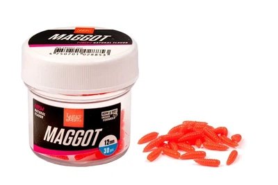 Опарыш силиконовый Lucky John Maggot 12мм/30шт, цвет: красный (4308580003)