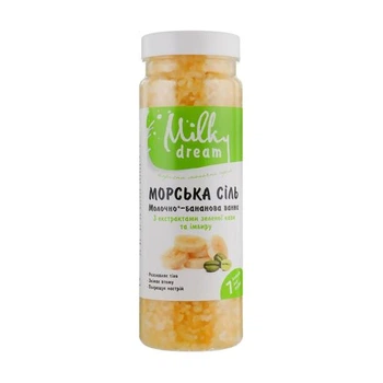Морська сіль для ванн, з ектрактом зеленої кави та імбирем Milky Dream Молочно-Бананова 700 г