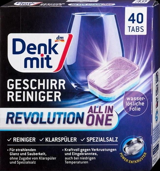 Таблетки для посудомийної машини Denkmit Multi-Power Revolution, 40 шт.