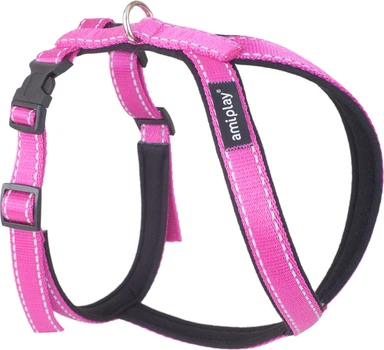 Szelki dla psów Amiplay Reflective Grand Soft XS Różowe (5907563226210)