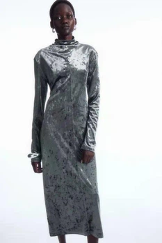 Сукня жіноча COS open-back velvet midi dress 1205117002 S Сірий