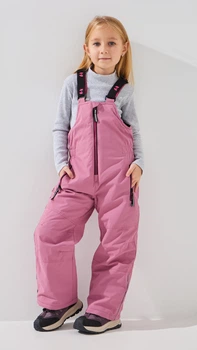 Брюки на шлейках для девочки H-27 98 см Пудровый shop (2000999147807)