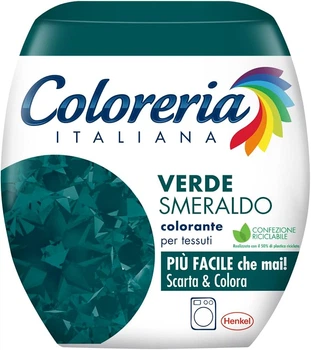 Фарба для одягу та текстилю COLORERIA ITALIANA Verde Smeraldo Смарагдовий/зелений 350г
