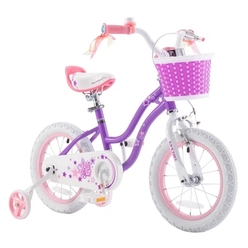 Детский двухколесный велосипед для девочки Royal Baby Stargirl 16 дюймов RB16G-1 с корзиной (Фиолетовый)