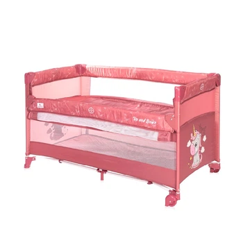 Кровать-манеж Lorelli UP and DOWN Rose Velvet Unicorn (Розовый)