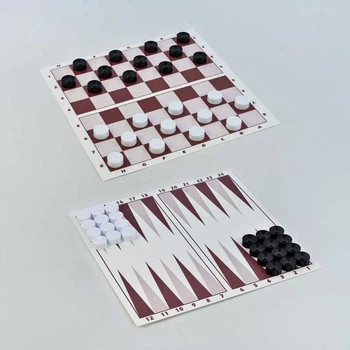 Набір настільних ігор Шашки+нарди Bamsic 034/6 Різнокольоровий shop (4820123762229)