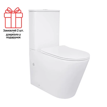 Унитаз-компакт Qtap Scorpio безободковый Ultra Quiet с сиденьем Soft-close QT14222125AUQW