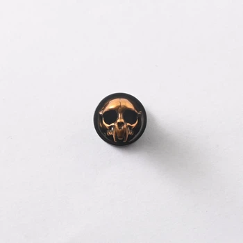 Тунелі металеві чорні Череп (1 шт) 8mm