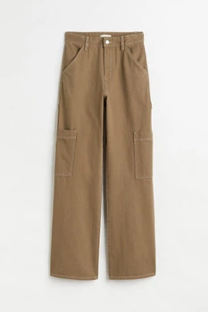 Жіночі штани H&M 210243-3 38(165/72) темно-бежевий 2102430004