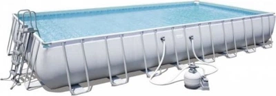 Басейн каркасний прямокутний Bestway Rack Pool POWERSteel 956 x 488 x 132 см з пісочним фільтром - білий