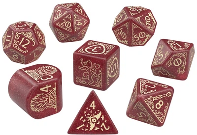 Zestaw uniwersalnych kości do gier Q-Workshop Gra o Tron Lannister 8 szt (5907699497690)