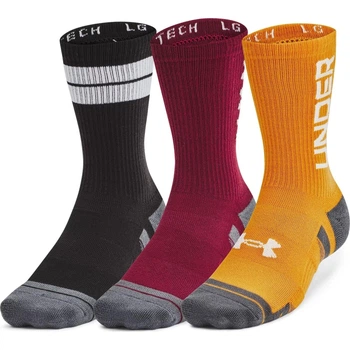 Носки Under Armour PERFORMANCE TECH 3PK CREW SOCKS черные, бордовые, оранжевые (3 пары) XL 1379515-625