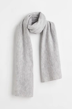 Вязаный шарф H&M 1089634004c48 One size серый (100002636)