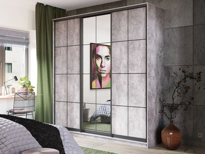 Шкаф купе трехдверный LOFT (177.5х60х240) Бетон