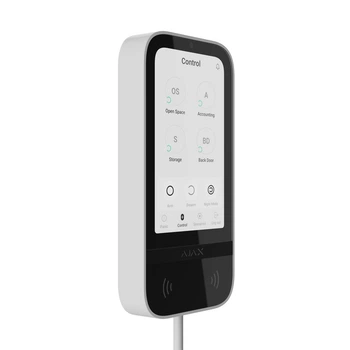 Проволока сенсорная клавиатура Ajax KeyPad TouchScreen Fibra ASP white