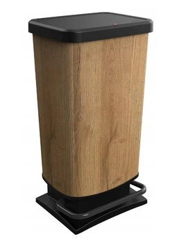 Відро для сміття з педаллю Rotho Paso 40 л, Wood