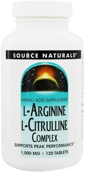 Комплексні Source Naturals L-Аргінін L-Цитруліновий комплекс 1000 мг 120 таблеток (21078020431)