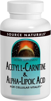 Аминокислота Source Naturals Ацетил-L-Карнитин и Альфа-Липоевая Кислота 650 мг 60 таблеток (21078017998)
