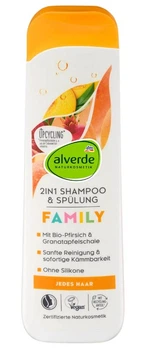 Шампунь и кондиционер Alverde Natural Cosmetics Family 2-в-1 экстракт персика и граната 300мл 4066447330915