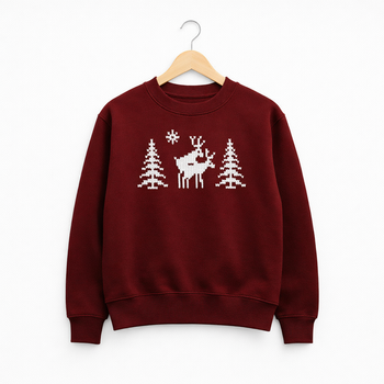 Чоловічий новорічний світшот колір бордовий, “Nordic Deer”, розмір L