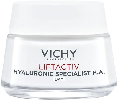 Денний розгладжуючий крем Vichy Liftactiv Hyaluronic Specialist H.A. Day з Гіалуроновою кислотою для корекції зморшок, для нормальної та комбінованої шкіри обличчя 50 мл (3337871328795)