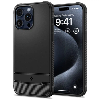Чохол Spigen Rugged Armor with MagSafe для Apple iPhone 15 Pro (ACS06703) Matte Black