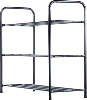 Regał na buty Vilde metalowy 3-poziomowy Czarny 63 x 28 x 60 cm (5904316475505)
