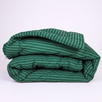 Одеяло шелковое MirSon №139 Сolor Fun Line 17-0612 Stripe Emerald Silk Kapok 140x205 см Лето (2200010860870)