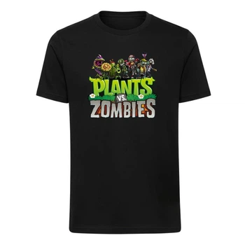 Футболка дитяча чорна з принтом Plants vs Zombies Рослини проти зомбі DM-1827 146 см