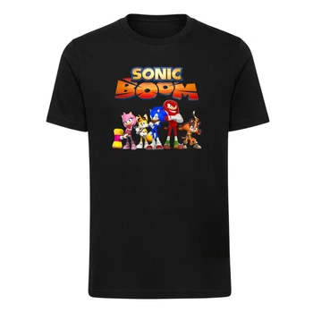 Футболка дитяча чорна з принтом Sonic Сонік DM-1841 140 см