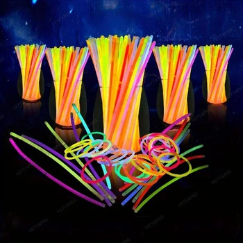 Неоновые браслеты Glow Sticks набор 10шт. разноцветные