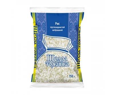 Круглый шлифованный рис 750г., "Щедра Торбинка"