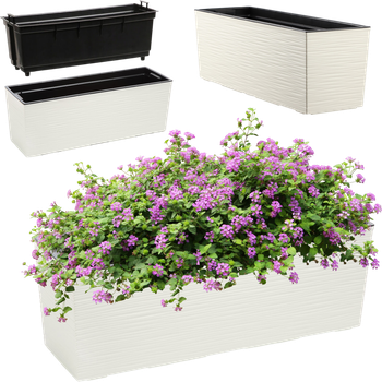 Балконний ящик з вставкою Kadax Treviso 19 х 56 см Кремовий (K3866)