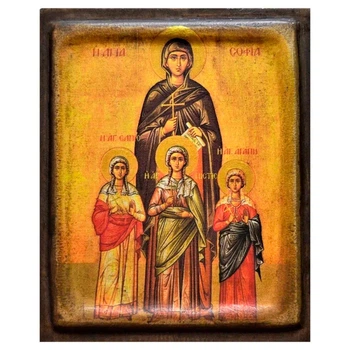 Икона левкас маль Святая София и дети 102-0041п
