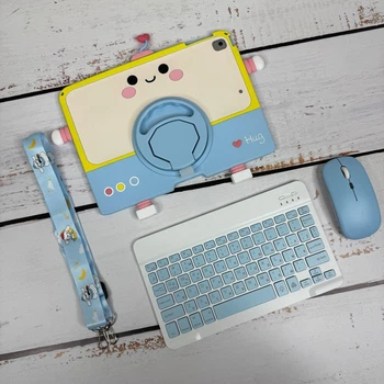 Комплект чохол з клавіатурою та мишкою ARM-Silicon iPad 11 (A16) 2025 Ukrainian, Blue/Yellow