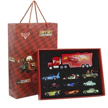 Набір Трейлер 9 машинок металевих Блискавка МакКвін Тачки Cars Pixar Різнокольоровий (28525)