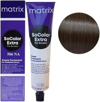 Стойкая крем краска Matrix SOCOLOR.Pre-Bonded Extra Coverage 506NA Темный блондин пепельный 90 мл