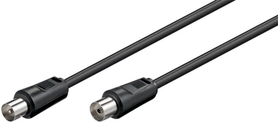Кабель антенний-підовжувач Goobay RF:Coaxial M/F 10.0m 75 Ohm D=5.0mm 2xShielded 70dB чорний(75.01.1564)