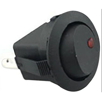 Выключатель кулисный мини Sunfine OFF-ON черный LED-подсветка 3 полюса 12 В / 30 А