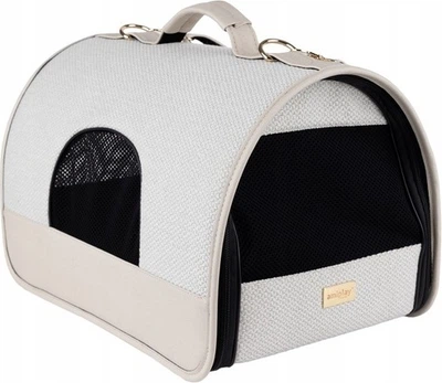 Torba transportowa dla psów Amiplay Milano M Kremowa (5907563311084)
